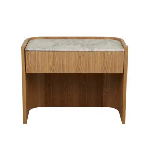 Elsie Bedside - Matt White Marble - Natural Ash by null, a Bedside Tables for sale on Style Sourcebook