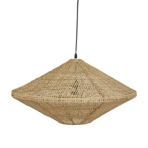 Geo Wide Woven Pendant - Natural Rattan by null, a Pendant Lighting for sale on Style Sourcebook