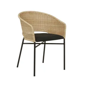 Weaver Straight Dining Armchair - Natural - Black by null, a Chairs for sale on Style Sourcebook