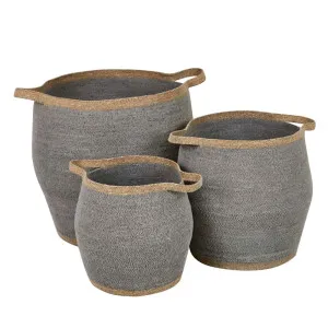 Lark Belly Basket - Grey - Natural by null, a Baskets & Boxes for sale on Style Sourcebook