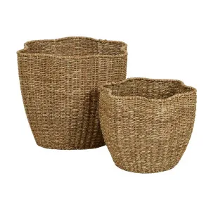 Lark Fluted Set of 2 Baskets - Natural by null, a Baskets & Boxes for sale on Style Sourcebook