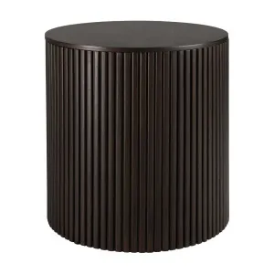 Ethnicraft Roller Max Round Side Table - Dark Brown Mahogany by null, a Side Table for sale on Style Sourcebook