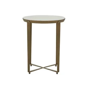 Ophelia Side Table - White Marble - Antique Brass by null, a Side Table for sale on Style Sourcebook