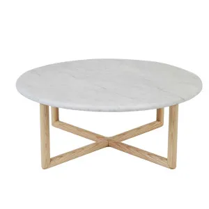 Camille Marble Coffee Table - Matt White Marble - Natural Ash by null, a Coffee Table for sale on Style Sourcebook