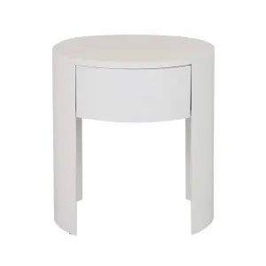 Oberon Crescent Bedside - White Grain Ash by null, a Bedside Tables for sale on Style Sourcebook