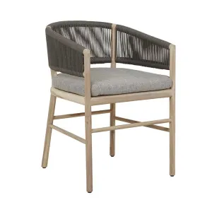 Corsica Rope Dining Armchair - Grey Marle - Aged Teak by null, a Outdoor Chairs for sale on Style Sourcebook