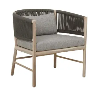 Corsica Rope Occasional Chair - Grey Marle - Aged Teak by null, a Outdoor Chairs for sale on Style Sourcebook