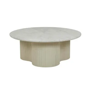 Artie Wave Ripple Coffee Table - Matt White Marble - Putty by null, a Coffee Table for sale on Style Sourcebook