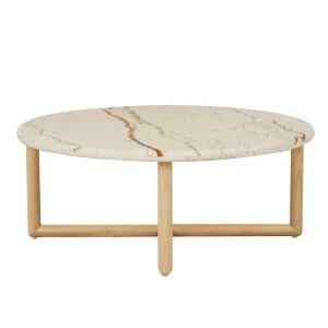 Camille Marble Coffee Table - Matt Brown Vein Marble - Natural Ash by null, a Coffee Table for sale on Style Sourcebook