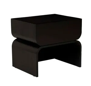 Artie Arc Marble Bedside - Matt Black Marble - Black Oak by null, a Bedside Tables for sale on Style Sourcebook
