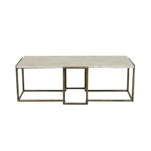 Verona Classic Coffee Table - Latte - Antique Brass by null, a Coffee Table for sale on Style Sourcebook
