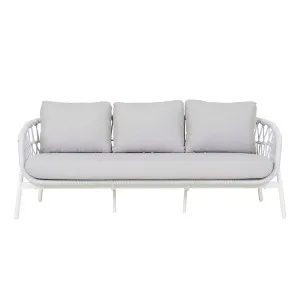Portsea Cruise 3 Seater Sofa - Light Grey - White by null, a Outdoor Sofas for sale on Style Sourcebook