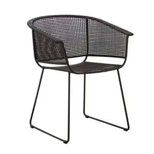 Corsica Sleigh Dining Armchair - Licorice by null, a Outdoor Chairs for sale on Style Sourcebook