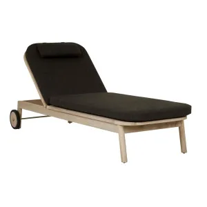 Normandy Sunbed - Charcoal - Aged Teak by null, a Outdoor Sunbeds & Daybeds for sale on Style Sourcebook