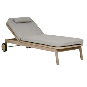 Normandy Sunbed - Light Grey - Aged Teak by null, a Outdoor Sunbeds & Daybeds for sale on Style Sourcebook