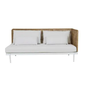 Cabana Link 2 Seater Left Arm Sofa - Snow - NATURAL by null, a Outdoor Sofas for sale on Style Sourcebook