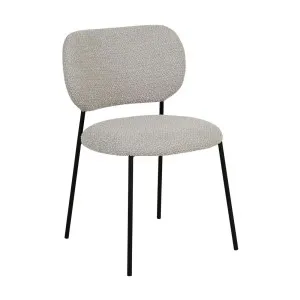 Miller Dining Chair - Taupe Boucle - Black Metal by null, a Chairs for sale on Style Sourcebook