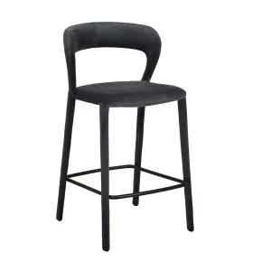 Jessica Barstool - Onyx Velvet - Black Metal by null, a Bar Stools for sale on Style Sourcebook