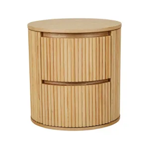 Benjamin Ripple Round Bedside - Natural Ash by null, a Bedside Tables for sale on Style Sourcebook