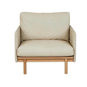 Tolv Pensive Sofa Chair - Limestone Leather - Light Oak by null, a Chairs for sale on Style Sourcebook