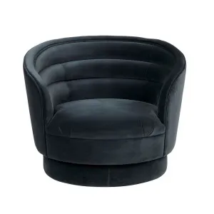 Kennedy Luca Grand Occasional Chair - Blue Charcoal Velvet by null, a Chairs for sale on Style Sourcebook