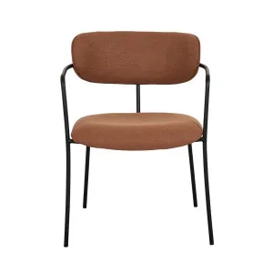Ellison Dining Armchair - Burnt Orange - Black Metal by null, a Chairs for sale on Style Sourcebook