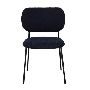 Miller Dining Chair - Navy Boucle - Black Metal by null, a Chairs for sale on Style Sourcebook