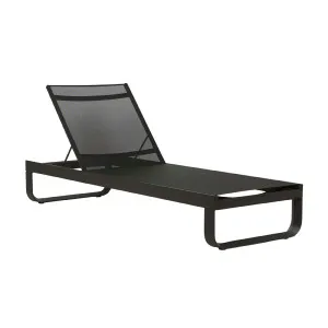 Pier Curve Sunbed - Black - Black by null, a Outdoor Sunbeds & Daybeds for sale on Style Sourcebook
