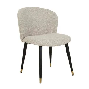 Sara Dining Chair - Taupe Boucle - Black by null, a Chairs for sale on Style Sourcebook