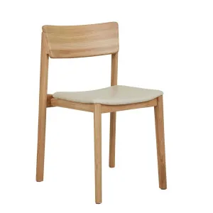 Sketch Poise Upholstered Dining Chair - Limestone Leather - Light Oak by null, a Chairs for sale on Style Sourcebook