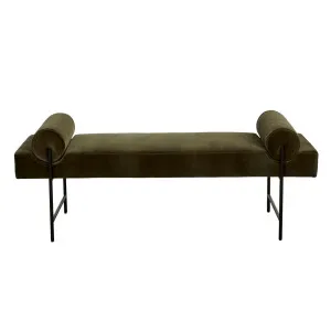Axel Bench Seat - Caper Velvet - Black Metal by null, a Benches for sale on Style Sourcebook