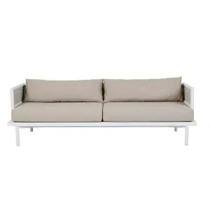 Tulum Woven 3 Seater Sofa - Fossil - White by null, a Outdoor Sofas for sale on Style Sourcebook