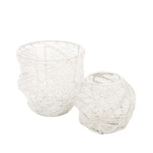 Lark Twisted Set 2 Baskets - White by null, a Baskets & Boxes for sale on Style Sourcebook