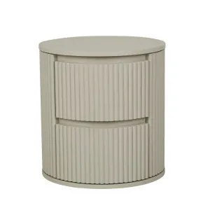 Benjamin Ripple Round Bedside - Putty by null, a Bedside Tables for sale on Style Sourcebook