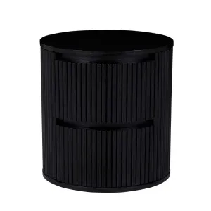 Benjamin Ripple Round Bedside - Black Oak by null, a Bedside Tables for sale on Style Sourcebook