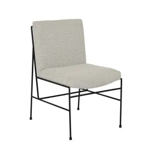 Penn Dining Chair - Taupe Boucle - Black Metal by null, a Chairs for sale on Style Sourcebook