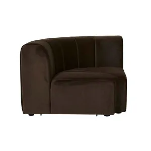 Juno Channel Round Corner Sofa - Cocoa Velvet by null, a Sofas for sale on Style Sourcebook
