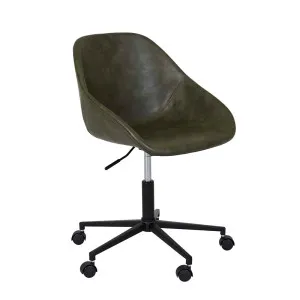 Cooper Office Chair - Vintage Matt Green PU - Black by null, a Chairs for sale on Style Sourcebook