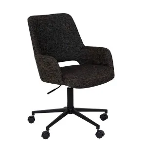 Quentin Office Chair - Ebony Weave - Black Metal by null, a Chairs for sale on Style Sourcebook