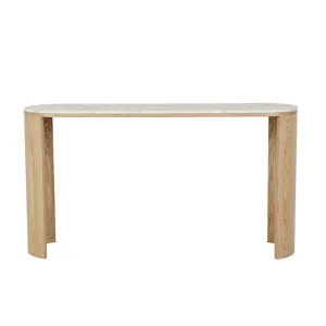 Classique Oval Marble Console - Natural Ash - Matt White Marble by null, a Console Table for sale on Style Sourcebook