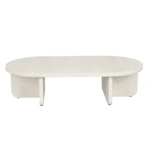 Amara Curve Oval Coffee Table - Natural Travertine by null, a Coffee Table for sale on Style Sourcebook