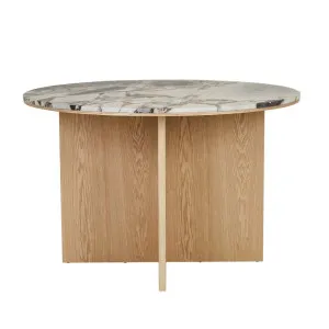Elsie Round Dining Table - Matt Ocean Marble - Natural Ash by null, a Dining Tables for sale on Style Sourcebook