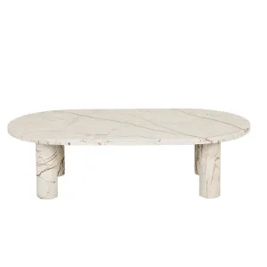 Amara Round Leg Oval Coffee Table - Brown Vein Marble by null, a Coffee Table for sale on Style Sourcebook