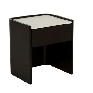 Elsie Bedside - Matt White Marble - Matt Dark Oak by null, a Bedside Tables for sale on Style Sourcebook