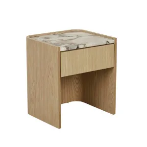Elsie Bedside - Matt Ocean Marble - Natural Ash by null, a Bedside Tables for sale on Style Sourcebook