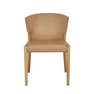 Sketch Ronda Upholstered Dining Chair - Pecan Leather - Light Oak by null, a Chairs for sale on Style Sourcebook