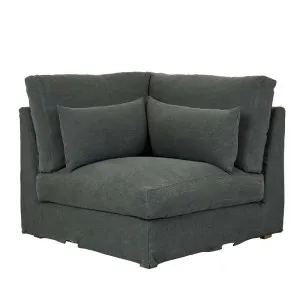Sketch Island 1 Seater Right Sofa - Kale Linen by null, a Sofas for sale on Style Sourcebook