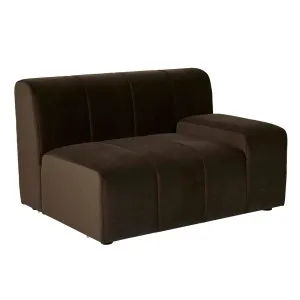 Juno Channel Round Corner Sofa - Cocoa Velvet by null, a Sofas for sale on Style Sourcebook
