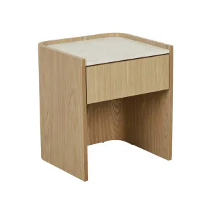 Elsie Bedside - Matt White Marble - Natural Ash by null, a Bedside Tables for sale on Style Sourcebook