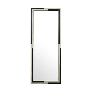 Taj Ribbon Floor Mirror - Black Resin - White Bone by null, a Mirrors for sale on Style Sourcebook